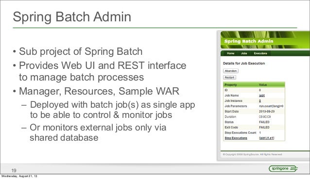 Spring batch web application sample